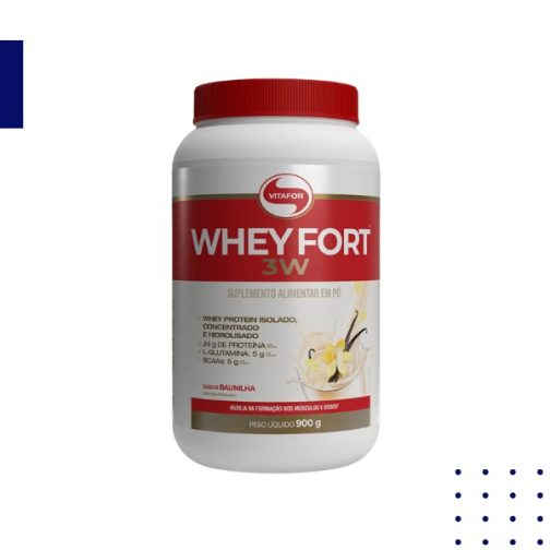 WHEY FORT 3W POTE 900G BAUNILHA